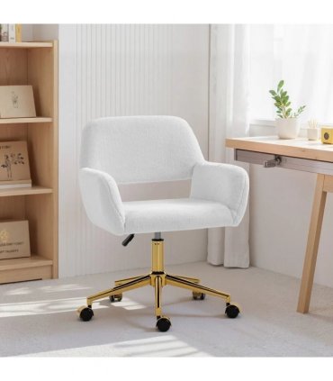 HOMCOM Faux Fur Rabbit Chair - Cream White