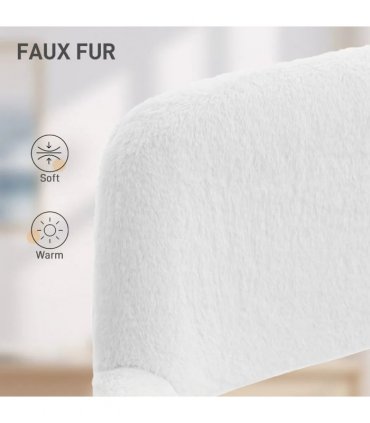 HOMCOM Faux Fur Rabbit Chair - Cream White