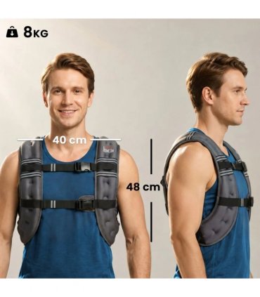 HOMCOM 8KG Weighted Vest, Running Weight Vest with Adjustable Strap, Convenient Pocket and Reflective Strips for Men and Women