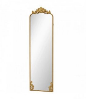 HOMCOM Full Length Mirror, 50 x 160 cm Floor Mirror with Baroque Metal Frame for Bedroom, Living Room, Dressing Room, Gold Tone