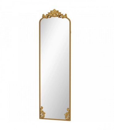 HOMCOM Full Length Mirror, 50 x 160 cm Floor Mirror with Baroque Metal Frame for Bedroom, Living Room, Dressing Room, Gold Tone
