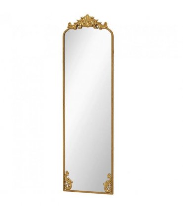 HOMCOM Full Length Mirror, 50 x 160 cm Floor Mirror with Baroque Metal Frame for Bedroom, Living Room, Dressing Room, Gold Tone