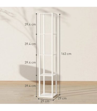 HOMCOM Floor Lamp with Shelves and 3 Brightness Levels - White
