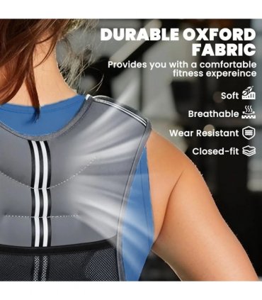 HOMCOM 5KG Weighted Vest, Running Weight Vest with Adjustable Strap, Convenient Pocket and Reflective Strips for Men and Women