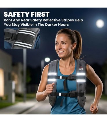HOMCOM 5KG Weighted Vest, Running Weight Vest with Adjustable Strap, Convenient Pocket and Reflective Strips for Men and Women