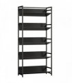 HOMCOM Bookshelf 5-Tier Metal Frame Bookcase Storage Shelves for Living Room Black