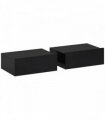 HOMCOM Floating Bedside Table Set of 2, Wall-Mounted Nightstand with Storage Drawer, Small Side End Table for Bedroom, Black