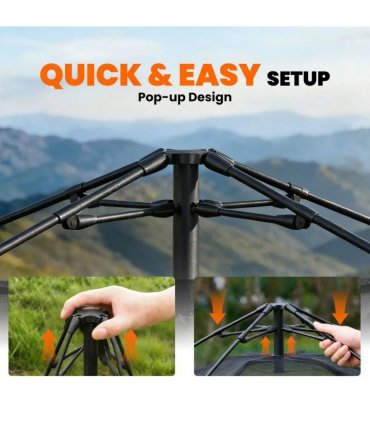 Outsunny Pop Up Tent 3000mm Waterproof Camping Tents with Mesh Windows 2-3 People Green