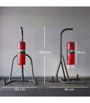 SPORTNOW Punching Bag with Stand for Adults, Freestanding Boxing Stand with Heavy Bag and Weight Plate Storage, Red