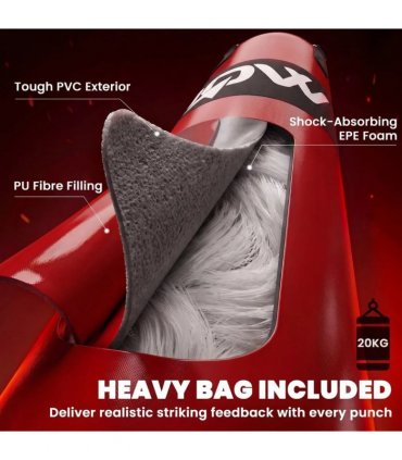 SPORTNOW Punching Bag with Stand for Adults, Freestanding Boxing Stand with Heavy Bag and Weight Plate Storage, Red