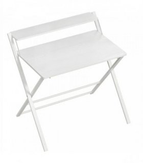 HOMCOM Compact Folding Desk for Small Spaces with Storage Shelf for Home Office, White