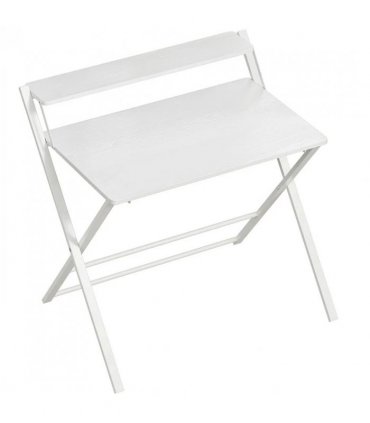 HOMCOM Compact Folding Desk for Small Spaces with Storage Shelf for Home Office, White