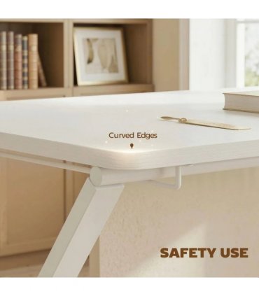 HOMCOM Compact Folding Desk for Small Spaces with Storage Shelf for Home Office, White