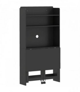 HOMCOM Foldable Desktop, Computer Desk with Storage Shelves, 80 x 69 x 155 cm, Black
