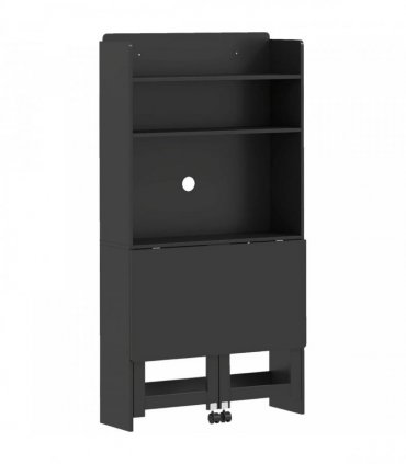 HOMCOM Foldable Desktop, Computer Desk with Storage Shelves, 80 x 69 x 155 cm, Black