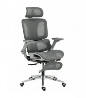 HOMCOM Ergonomic Office Chair, High Back Mesh Desk Chair, Grey