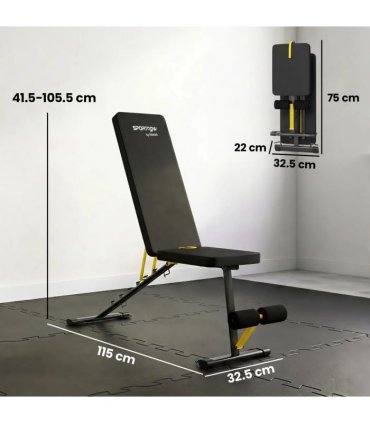 SPORTNOW Adjustable Weight Bench, 300kg Incline Decline Flat Foldable Bench Press with 7 Backrest Positions and Resistance Bands