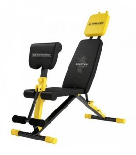 SPORTNOW Adjustable Weight Bench for Home Gym, 300kg Incline Decline Flat Foldable Bench Press with 6 Backrest Positions, Yellow