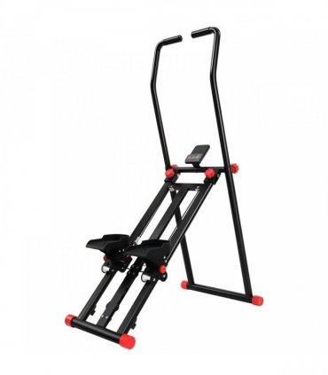 SPORTNOW Stair Stepper for Home Gym with 3 Resistances, Foldable Vertical Stair Climber with Adjustable Handlebar, LCD Monitor
