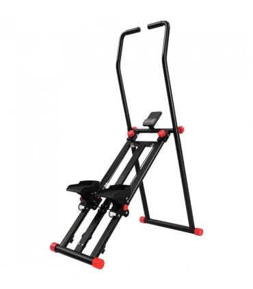 SPORTNOW Stair Stepper for Home Gym with 3 Resistances, Foldable Vertical Stair Climber with Adjustable Handlebar, LCD Monitor