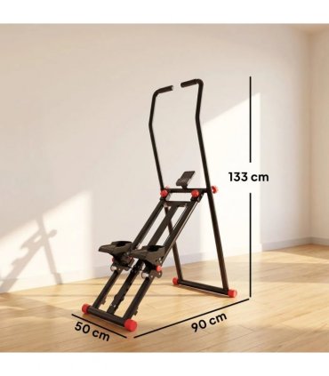 SPORTNOW Stair Stepper for Home Gym with 3 Resistances, Foldable Vertical Stair Climber with Adjustable Handlebar, LCD Monitor