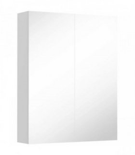 HOMCOM Wall Mounted Bathroom Mirror Storage Cabinet w/ Door Adjustable Shelf, White