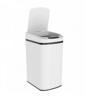 HOMCOM 12L Sensor Bin, Automatic Touchless Motion Sensor Kitchen Bin with Fingerprint Resistant Stainless Steel, White