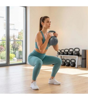 SPORTNOW Kettlebell for Strength Training Kettle Bell with Non-Slip Handle 10 kg Grey