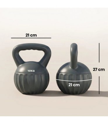 SPORTNOW Kettlebell for Strength Training Kettle Bell with Non-Slip Handle 10 kg Grey