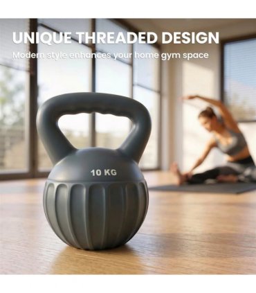 SPORTNOW Kettlebell for Strength Training Kettle Bell with Non-Slip Handle 10 kg Grey