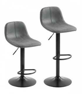 HOMCOM Bar Stools Set of 2, Modern Swivel Barstools with Footrest for Kitchen Island and Dining Room, Grey