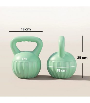 SPORTNOW Kettlebell for Strength Training Kettle Bell with Non-Slip Handle 8 kg Green