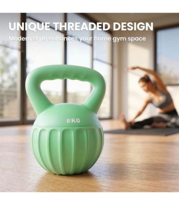 SPORTNOW Kettlebell for Strength Training Kettle Bell with Non-Slip Handle 8 kg Green