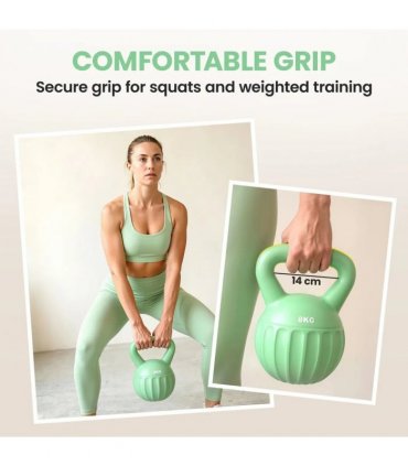 SPORTNOW Kettlebell for Strength Training Kettle Bell with Non-Slip Handle 8 kg Green