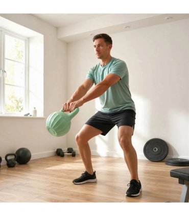 SPORTNOW Kettlebell for Strength Training Kettle Bell with Non-Slip Handle 8 kg Green