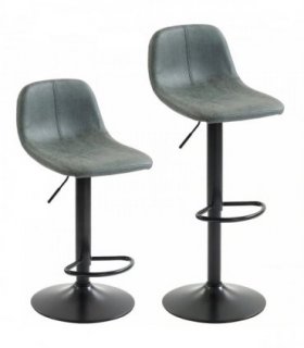 HOMCOM Bar Stools Set of 2, Modern Swivel Barstools with Footrest for Kitchen Island and Dining Room, Green