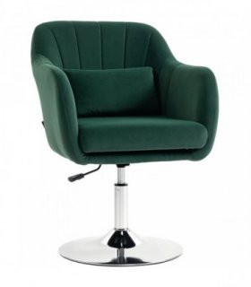 HOMCOM Retro Velvet Swivel Tub Chair with Steel Frame, Cushion Seat, Dark Green