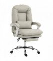 HOMCOM Ergonomic Executive Office Chair, Reclining Desk Chair with Lumbar Support, Footrest, Plush Thick Cushion, Khaki
