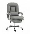 HOMCOM Ergonomic Executive Office Chair, Reclining Desk Chair with Lumbar Support, Footrest, Plush Thick Cushion, Grey