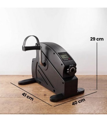 SPORTNOW Mini Exercise Bike with Stepless Adjustable Resistance, LCD Display and 4-Level Pedal Straps for Home Workout, Black