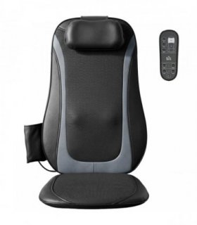 HOMCOM Back Massager with Heat, Deep Tissue Kneading Massage Chair with 3-Level Seat Vibration, Massage Chair Pad for Back Pain