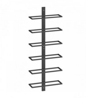 HOMCOM Wall Mounted Wine Rack, 6 Tier Metal Wine Display Rack, Storage Holder for Kitchen, Black
