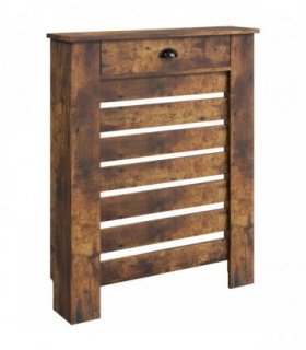 HOMCOM 95.5H x 78Wcm Radiator Cover, with Drawer - Rustic Brown