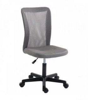 Vinsetto Computer Desk Chair, Mesh Office Chair with Adjustable Height and Swivel Wheels, Armless Study Chair, Grey