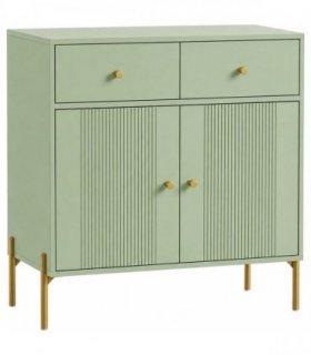 HOMCOM Modern Sideboard, Sideboard Storage Cabinet with 2 Drawers and Adjustable Shelf for Living Room, Light Green