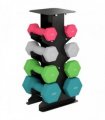 SPORTNOW Hex Dumbbells Set with Dumbbell Rack, Hand Weights for Home Gym Strength Training, 2 x 1kg, 2 x 2kg, 2 x 3kg, 2 x 4kg