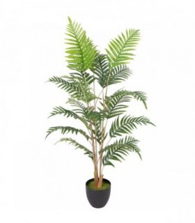 HOMCOM Artificial Fern Topiary Tree, Realistic Artificial Plant in Cement Pot, Fake Plant, 120cm
