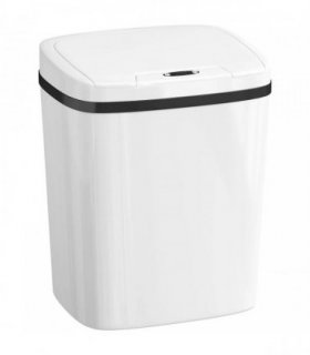 HOMCOM 15L Sensor Bin, Automatic Touchless Kitchen Bin, Easy Clean, Battery Operated for Home Office, Bedroom, Bathroom, White