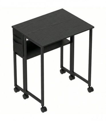 HOMCOM 63 cm Drop Leaf Writing Work Desk - Black