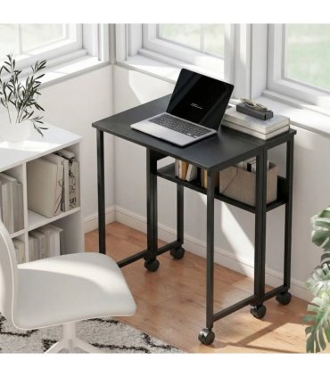 HOMCOM 63 cm Drop Leaf Writing Work Desk - Black